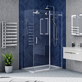 Nova Frameless 1000 x 800 Sliding Door Shower Enclosure Medium Image