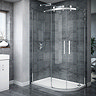 Nova Frameless 1200 x 800mm Offset Quadrant Enclosure - Left or Right Option  In Bathroom Large Imag