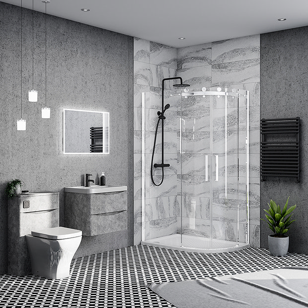 Frameless Offset Quadrant Shower Enclosure