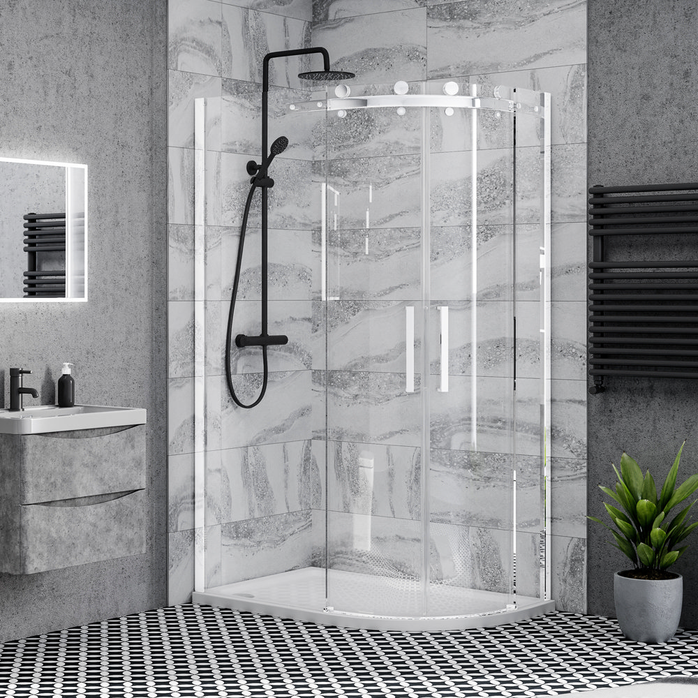 Frameless Offset Quadrant Shower Enclosure