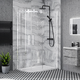Nova Frameless 1200 x 800mm Offset Quadrant Enclosure (Left Hand) Large Image