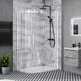 Nova Frameless 1200 x 800mm Offset Quadrant Enclosure (Left Hand) Large Image