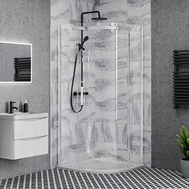 Nova RH Frameless 900 x 900mm Single Door Quadrant Shower Enclosure Large Image