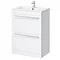 Nova High Gloss White Vanity Bathroom Suite - W1100 x D400/200mm Feature Large Image