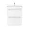 Nova High Gloss White Vanity Bathroom Suite - W1100 x D400/200mm  In Bathroom Large Image