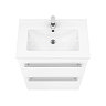 Nova High Gloss White Vanity Bathroom Suite - W1100 x D400/200mm  additional Large Image