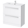 Nova High Gloss White Vanity Bathroom Suite - W1300 x D400/200mm Feature Large Image