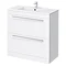 Nova High Gloss White Vanity Bathroom Suite - W1300 x D400/200mm Feature Large Image