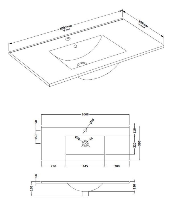 Nova High Gloss White Vanity Unit & Toilet Suite - 1500mm Wide, 200/400mm Depth