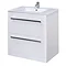 Nova High Gloss White Vanity Bathroom Suite with Square Single Ended Bath - 3 size options Feature Large Image