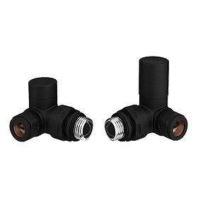 Nova Matt Black Round Corner Radiator Valves Large Image