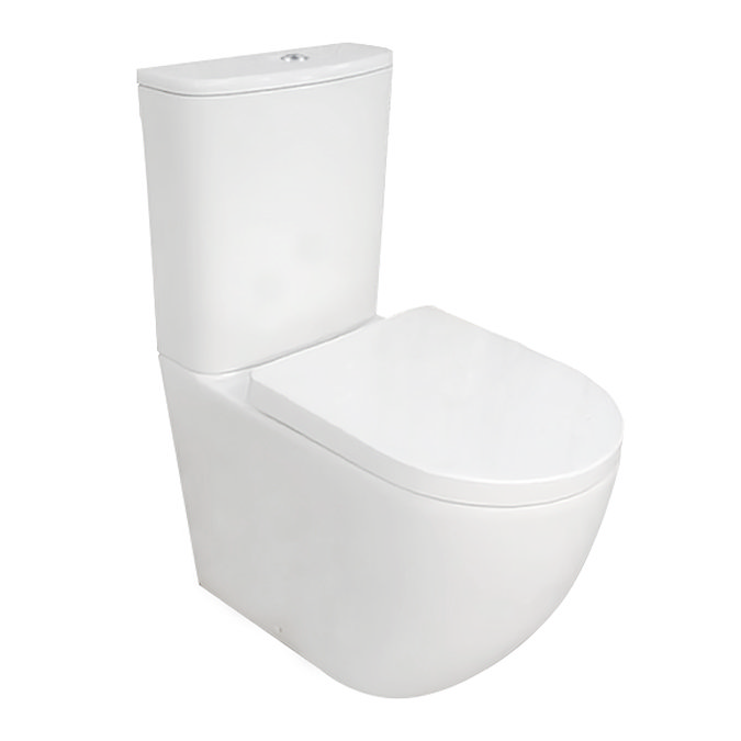 Nova Round BTW Rimless Close Coupled Toilet with Soft Close Seat