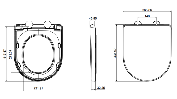 Nova Modern BTW Rimless Close Coupled Toilet + Soft Close Seat