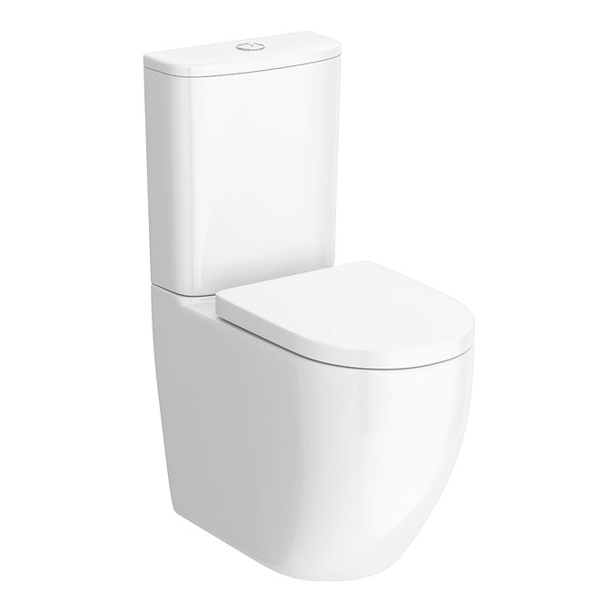 Nova Round BTW Rimless Close Coupled Toilet with Soft Close Seat