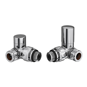 Arezzo Round Corner Angled Radiator Valve Chrome