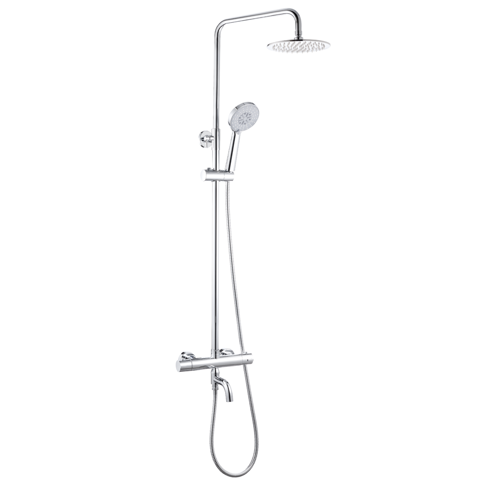 Nova Round Thermostatic Shower Kit with Bath Filler Victorian Plumbing UK