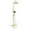 Nova Round Thermostatic Shower Kit with Spout Brushed Brass