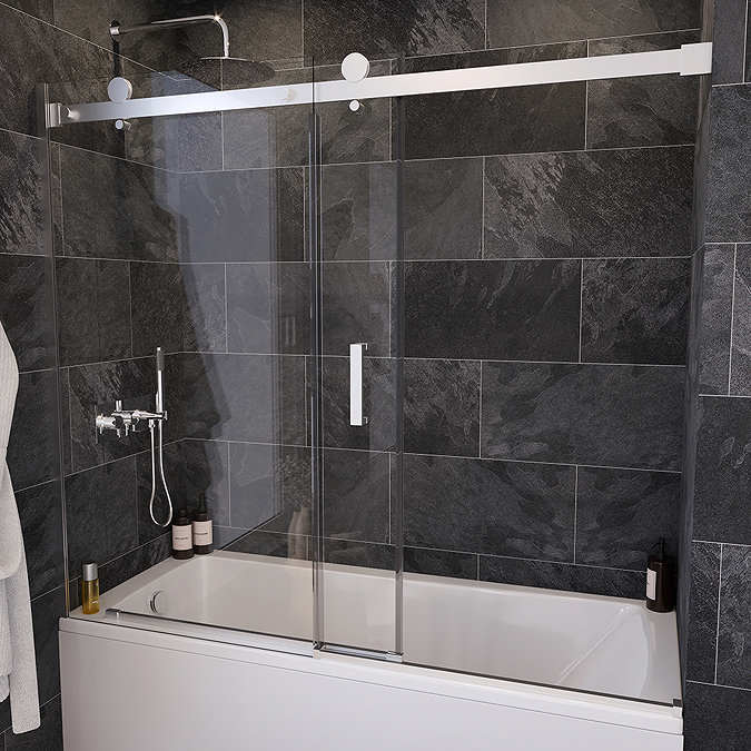 Nova Sliding Bath Screen (W1700 x H1500) - Chrome