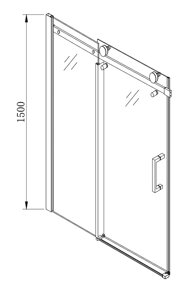 Nova Sliding Bath Screen (W1700 x H1500) - Chrome