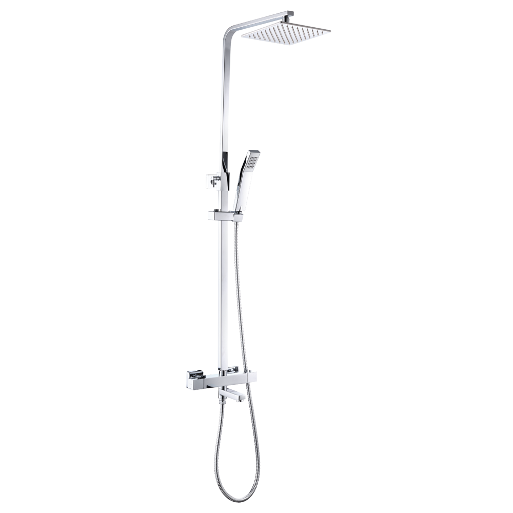 Nova Square Thermostatic Shower Kit with Bath Filler Victorian