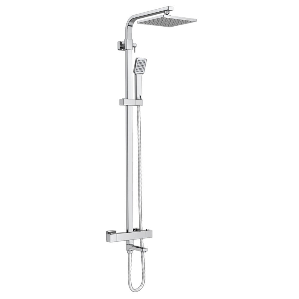 Nova Square Thermostatic Shower Kit with Bath Filler Victorian Plumbing UK