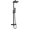 Nova Square Thermostatic Shower Kit with Spout Matt Black