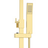 Nova Square Thermostatic Shower Kit with Spout Brushed Brass