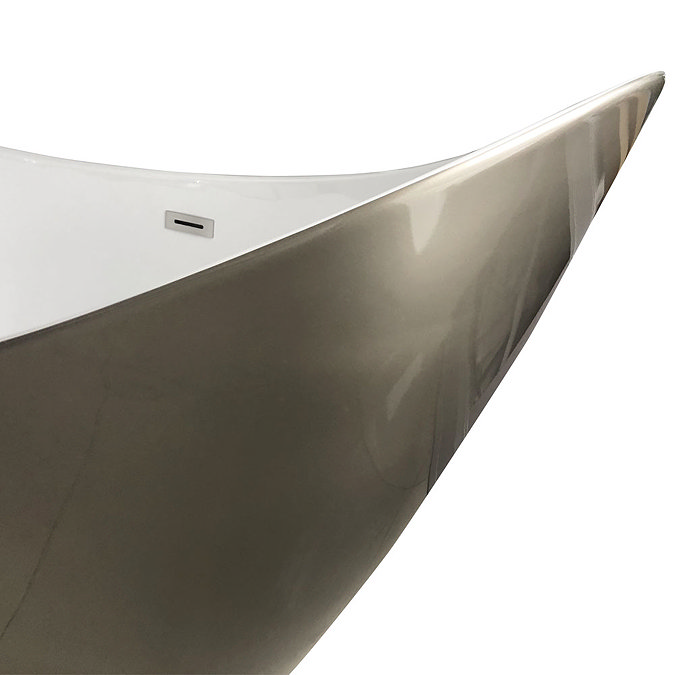 Nova Titanium Silver 1570 Modern Small Free Standing Slipper Bath  Standard Large Image