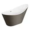 Nova Titanium Silver 1570 Modern Small Free Standing Slipper Bath  In Bathroom Large Image