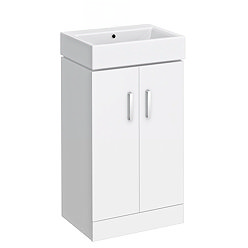 Nova Vanity 0TH Sink With Cabinet - 450mm Modern High Gloss White