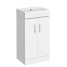 Nova Vanity 0TH Sink With Cabinet - 450mm Modern High Gloss White