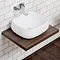 Nova 600 x 450mm Dark Wood Wall Hung Slimline Countertop Basin Shelf Feature Large Image