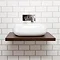 Nova 600 x 450mm Dark Wood Wall Hung Slimline Countertop Basin Shelf Large Image