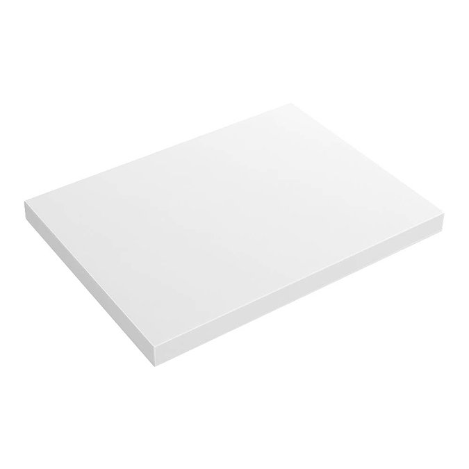 Nova 600 x 450mm White Wall Hung Slimline Countertop Basin Shelf  Profile Large Image