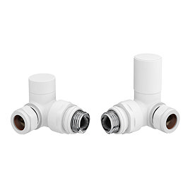 Nova White Round Corner Radiator Valves Large Image