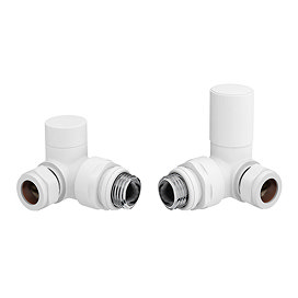 Nova White Round Corner Radiator Valves Large Image