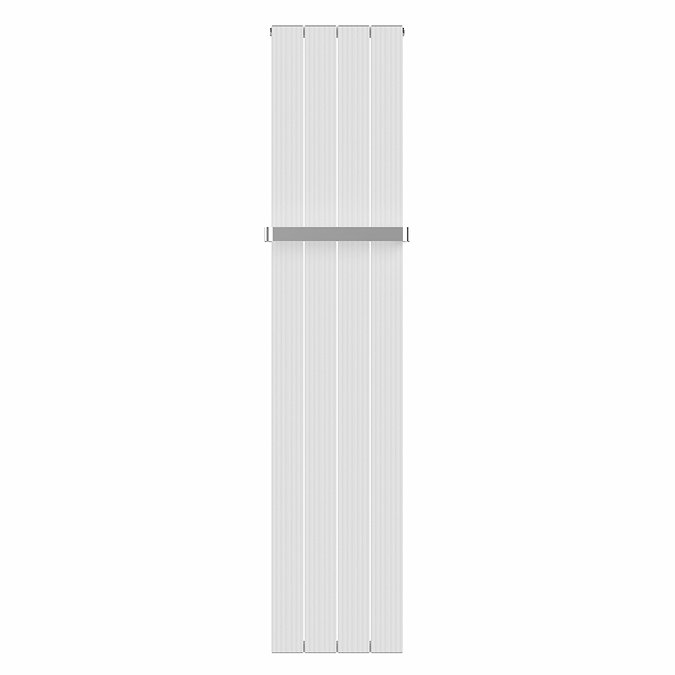Nova White Vertical Single Panel Aluminium Radiator 1800 x 375mm (4 Section) with Rail