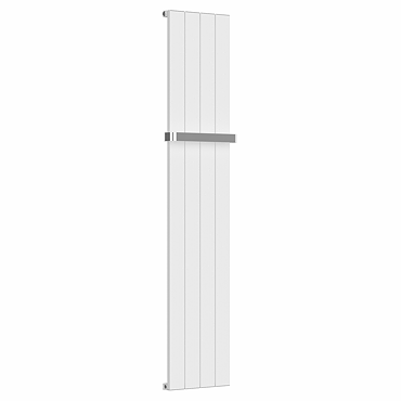 Nova White Vertical Single Panel Aluminium Radiator 1800 x 375mm (4 Section) with Rail