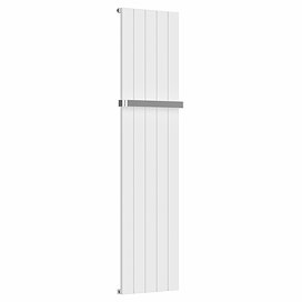 Nova White Vertical Single Panel Aluminium Radiator 1800 x 470mm (5 Section) with Rail