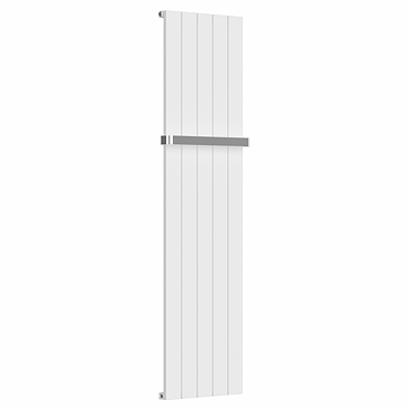 Nova White Vertical Single Panel Aluminium Radiator 1800 x 470mm (5 Section) with Rail