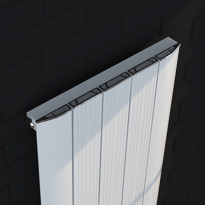Nova White Vertical Single Panel Aluminium Radiator 1800 x 470mm (5 Section)  Profile Large Image