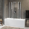 Novellini Aurora 4 Centre Wall Twin Folding Bath Screen  Profile Large Image