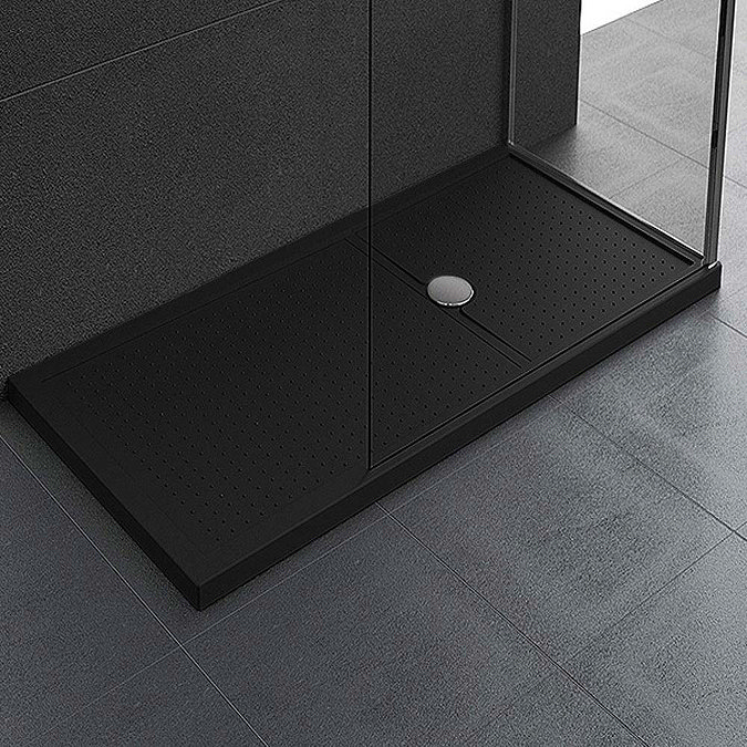 Novellini Olympic 45mm Methacrylate Shower Tray - Black Large Image