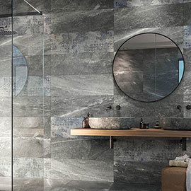 Novus Grey Stone Effect Wall and Floor Tiles - 300 x 900mm Medium Image