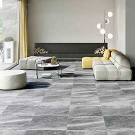 Novus Grey Stone Effect Wall and Floor Tiles - 600 x 600mm Medium Image