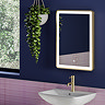 Arezzo 700 x 500mm Brushed Brass LED Touch Sensor Mirror + Anti-Fog  Standard Large Image