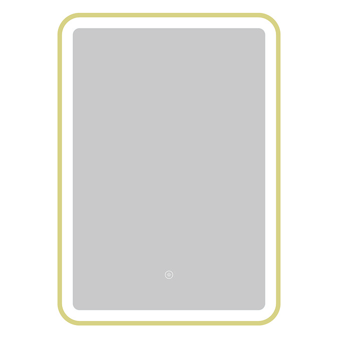 Arezzo 500 x 700mm Brushed Brass LED Mirror with Touch Sensor, Dimmer and Anti-Fog