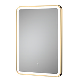 Arezzo 700 x 500mm Brushed Brass Framed Touch Sensor Mirror + Anti-Fog