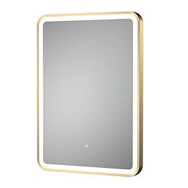Arezzo 700 x 500mm Brushed Brass Framed Touch Sensor Mirror + Anti-Fog