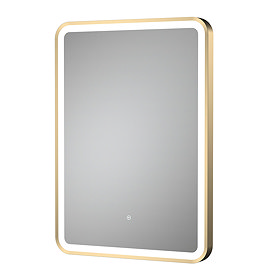 Arezzo 700 x 500mm Brushed Brass Framed Touch Sensor Mirror + Anti-Fog